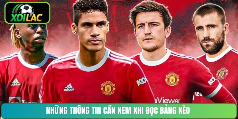 Những thông tin cần xem khi đọc bảng kèo